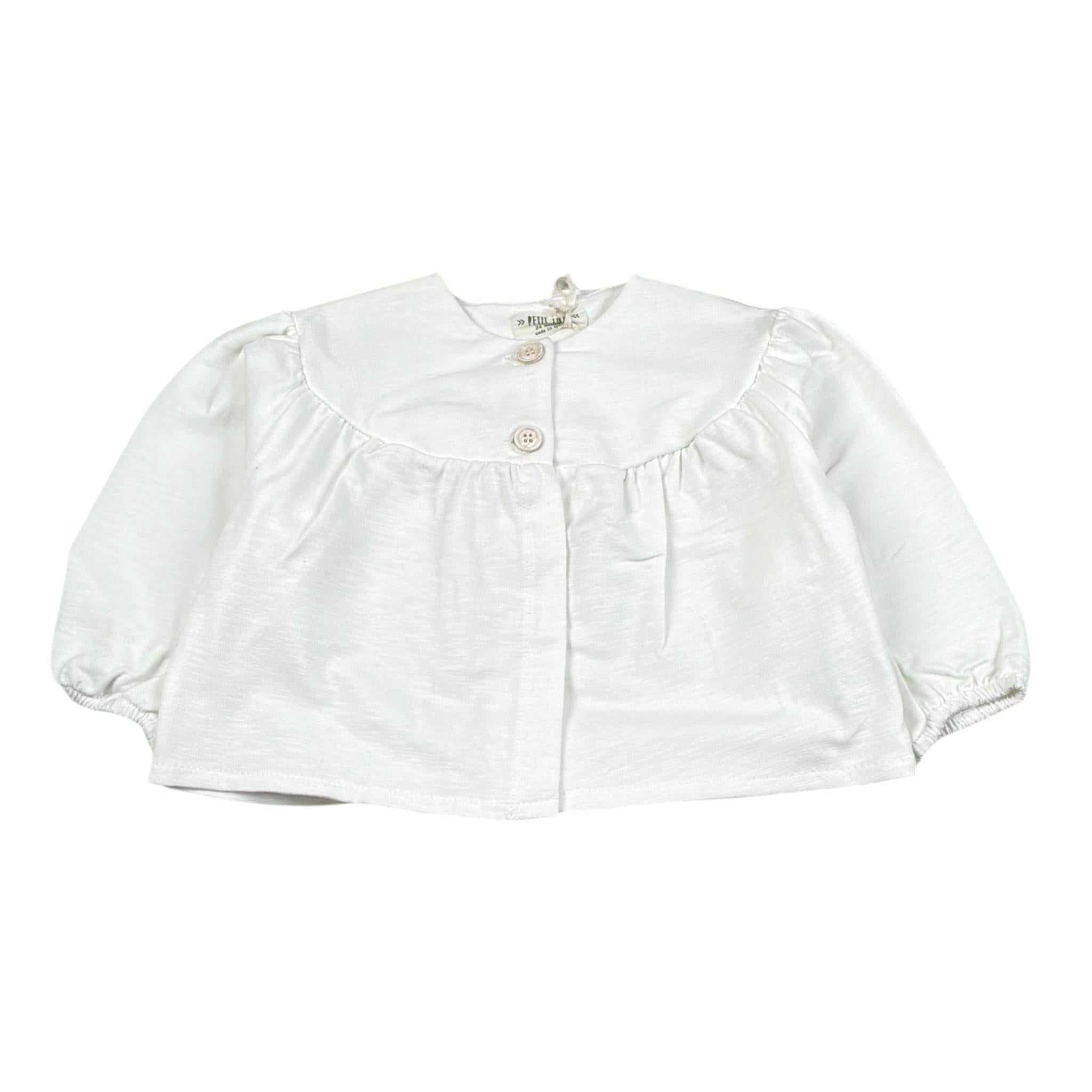 Petit Indi Cardigan Tinta Unita con Bottoni per Neonata SS25B2018X BIANCO PETIT INDI 