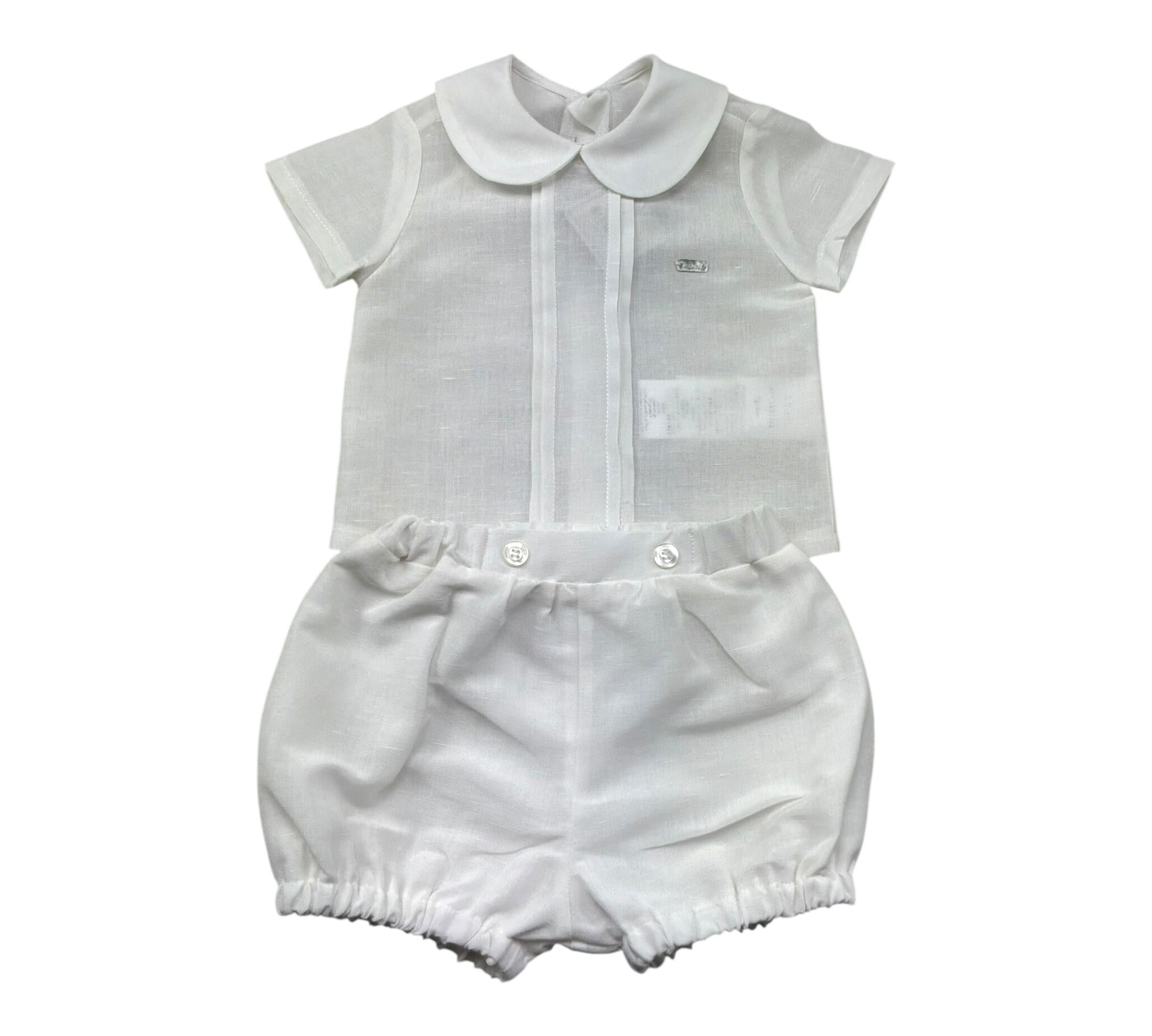 Le Bebe Completo 2 Pezzi Camicia-Culotte per Neonato LBB5383 PANNA LE BEBE 