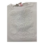 Twinset T-Shirt Girocollo Tinta Unita con Ricami per Neonata 251GJ2480N BIANCO TWINSET 