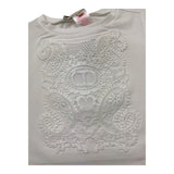 Twinset T-Shirt Girocollo Tinta Unita con Ricami per Neonata 251GJ2480N BIANCO TWINSET 