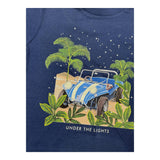 Mayoral T-Shirt Crew Neck Solid Color with Contrast Print Blue for Newborns