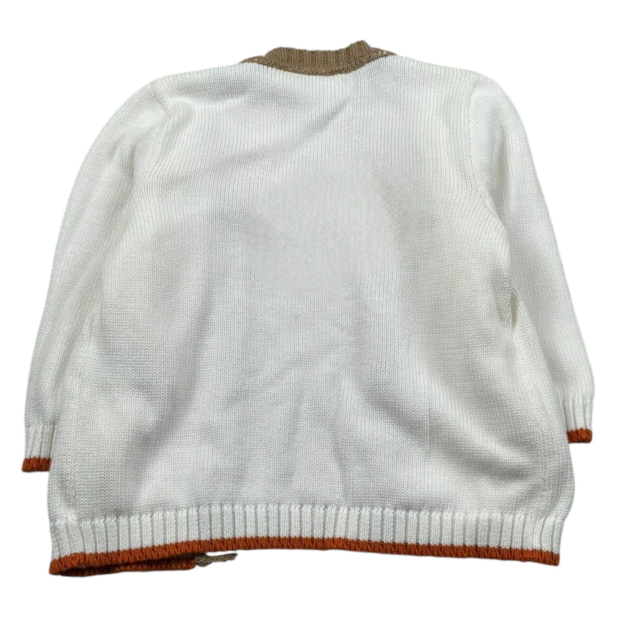 Pure Firenze Cardigan Tinta Unita con Profili In Contrasto per Neonato PC01617 BIANCO PURE FIRENZE 