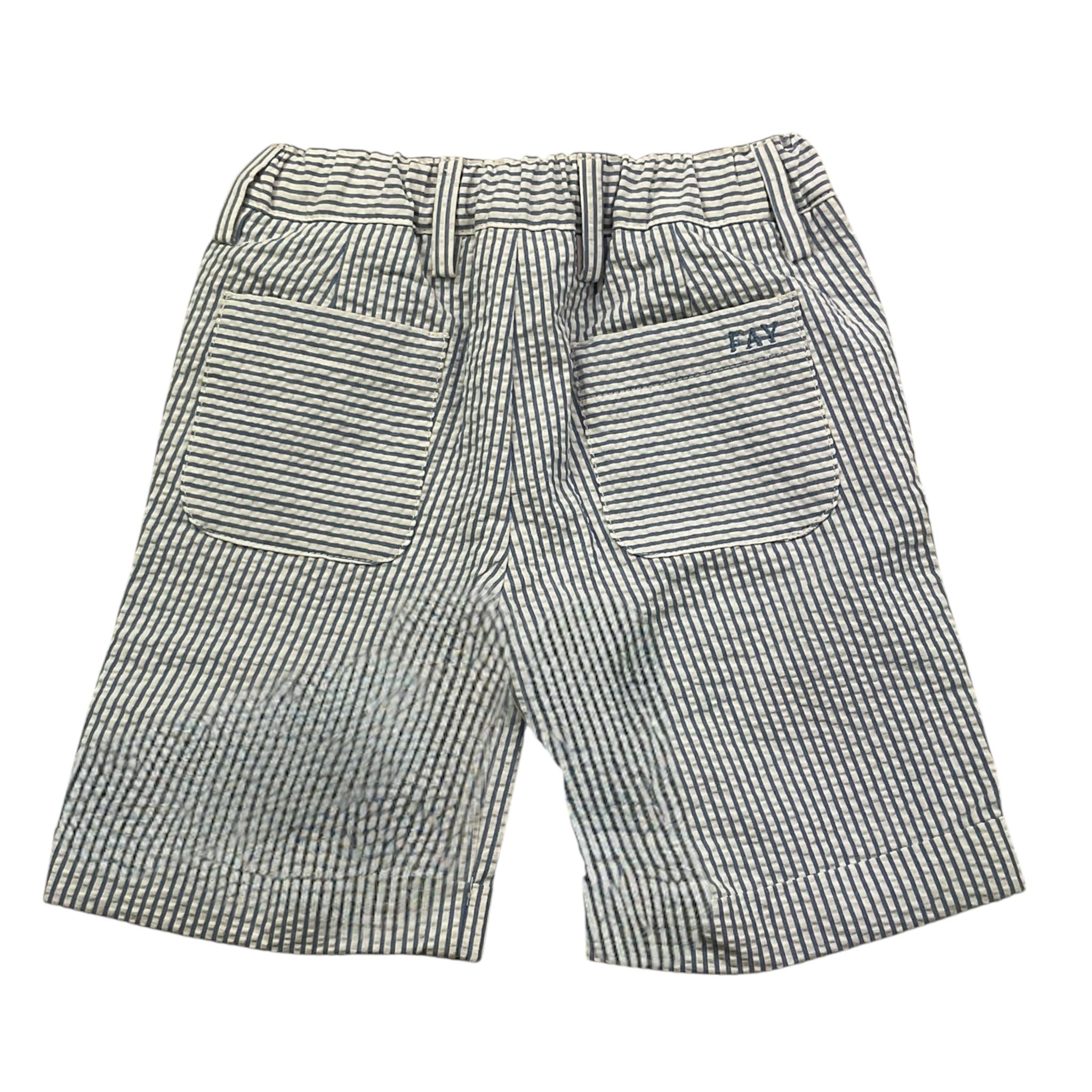 Fay Bermuda Tinta Unita con Fantasia A Righe per Neonato FS6549 BIANCO FAY 
