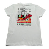 Dsquared2 T-Shirt Girocollo Tinta Unita con Stampa Logo per Bambino 1236M00063 BIANCO DSQUARED2 