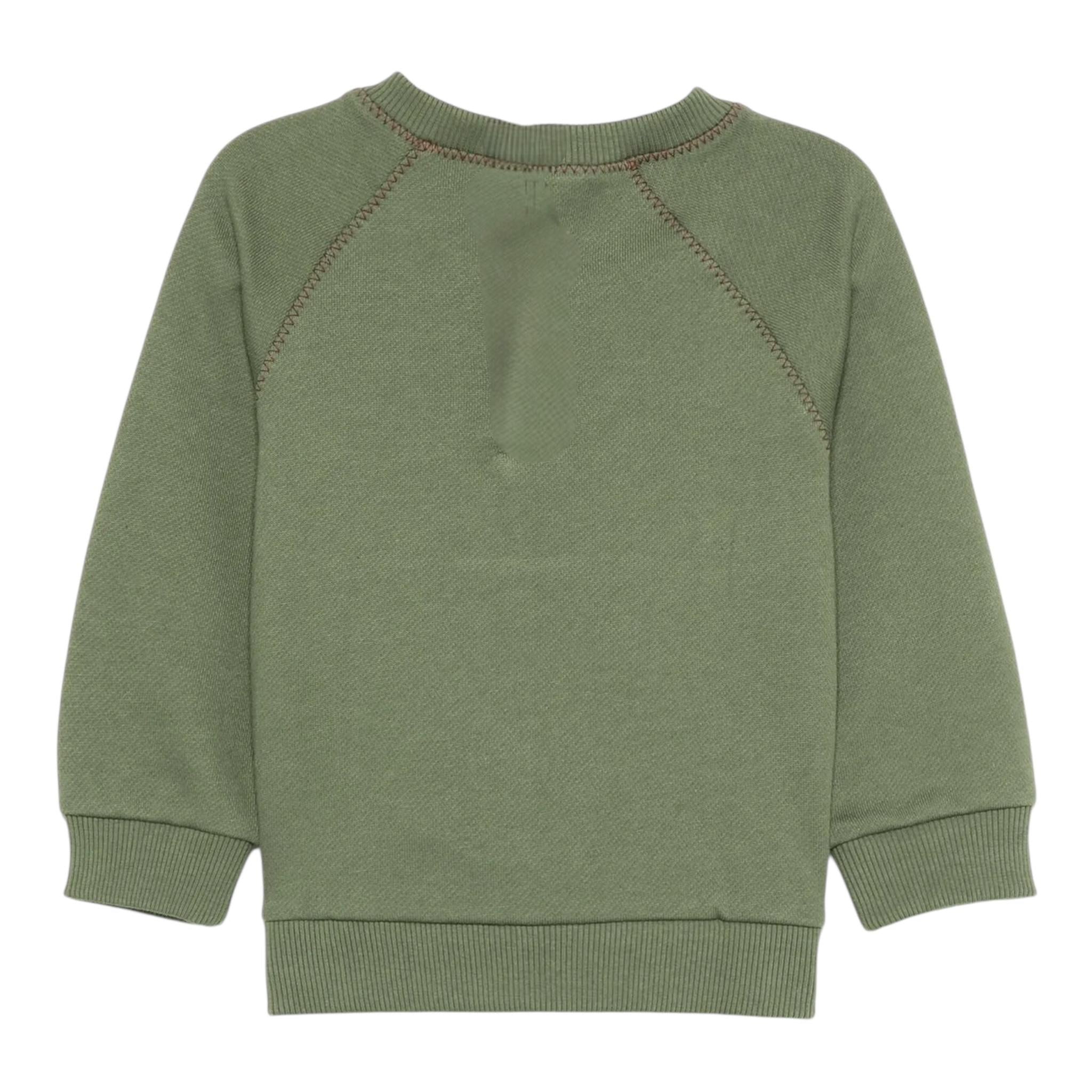 ETRO felpa chiusa girocollo tinta unita con logo Verde per Bambino GV4P10 VERDE ETRO 