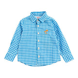 Saint Barth Camicia Manica Lunga Fantasia Quadri per Bambino AGNESEM AZZURRO SAINT BARTH 