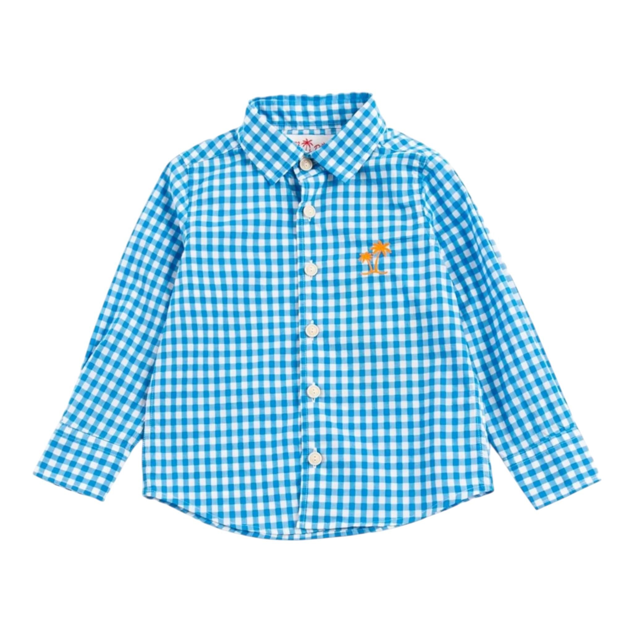 Saint Barth Camicia Manica Lunga Fantasia Quadri per Bambino AGNESEM AZZURRO SAINT BARTH 