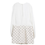 Elisabetta Franchi Abito Manica Lunga con Stampe Logo per Bambina EFAB589 BIANCO ELISABETTA FRANCHI 