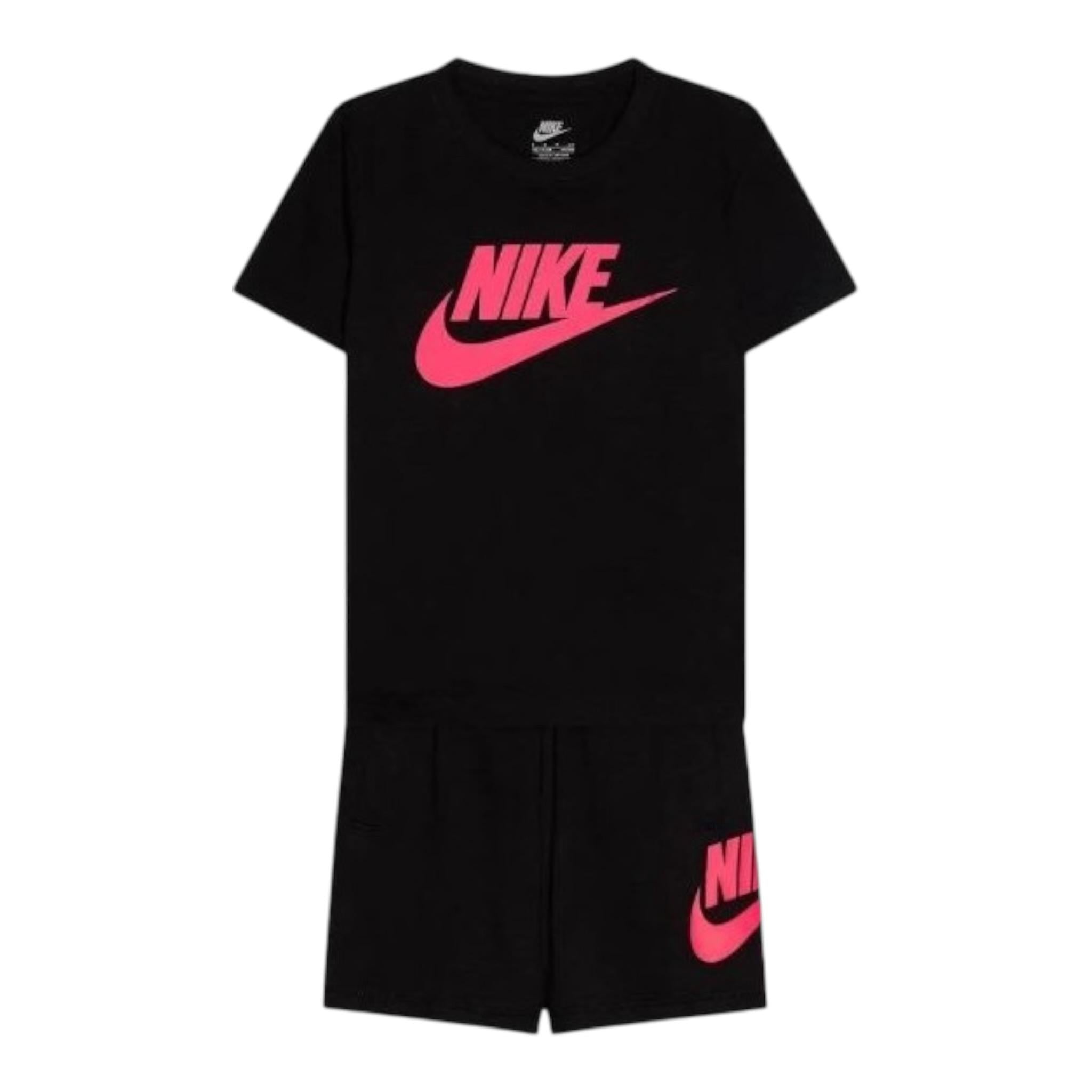 Nike Completo 2 Pezzi T-Shirt-Bermuda tinta unita Nero per Bambino 86L596 NERO NIKE 