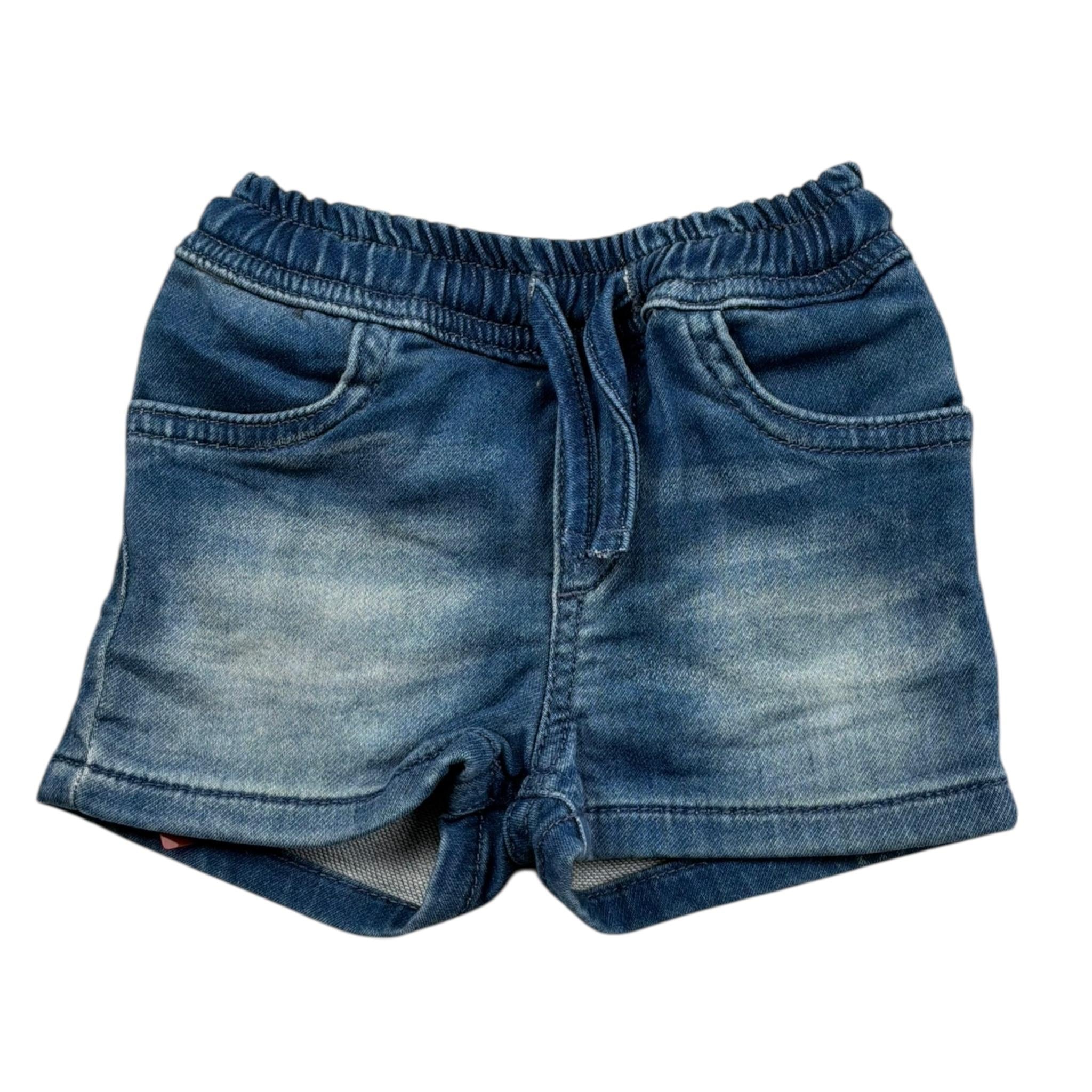 Cesare Paciotti Bermuda In Denim Tinta Unita con Elastico In Vita per Bambino BMP5101JXX BLU CESARE PACIOTTI 