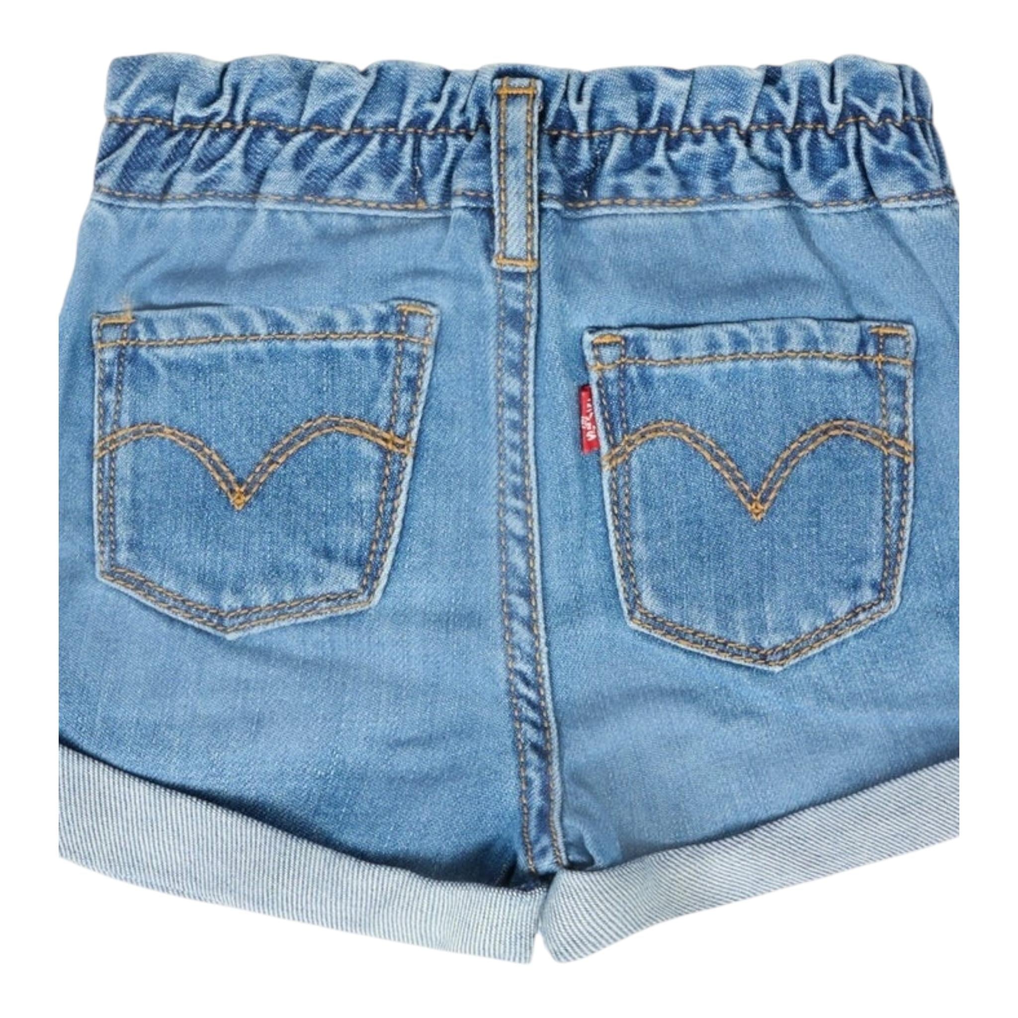 Levi'S Short In Denim Tinta Unita con Elastico In Vita per Neonata 1EM255 BLU LEVI'S 