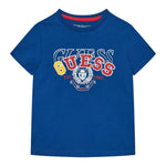 Guess T-Shirt Girocollo Tinta Unita con Stampa per Neonato N5RI00K8HM4X BLU GUESS 