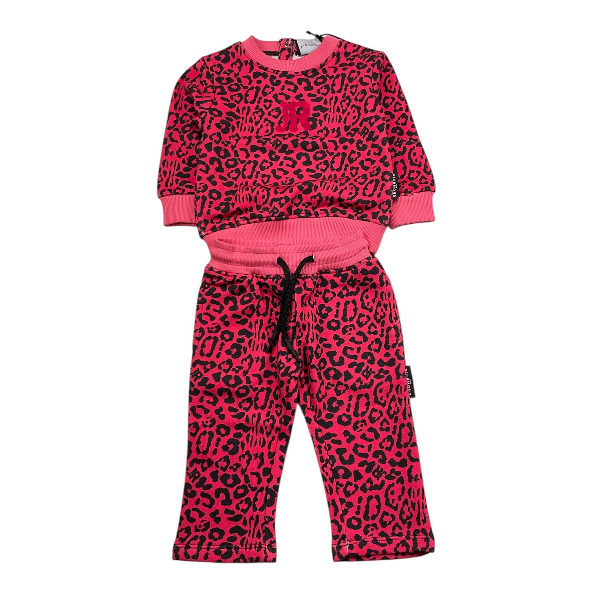 JOHN RICHMOND completo 2pz tinta unita con fantasia maculata Fuxia per Neonata RIA25117CF FUXIA JOHN RICHMOND 