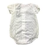 Bamboom+Babies White Hollow Out Solid Color Half Sleeve Romper For Newborn Baby Girl