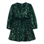 ABEL & LULA abito tinta unita con cintura e paillettes Verde per Bambina 5528X VERDE ABEL & LULA 