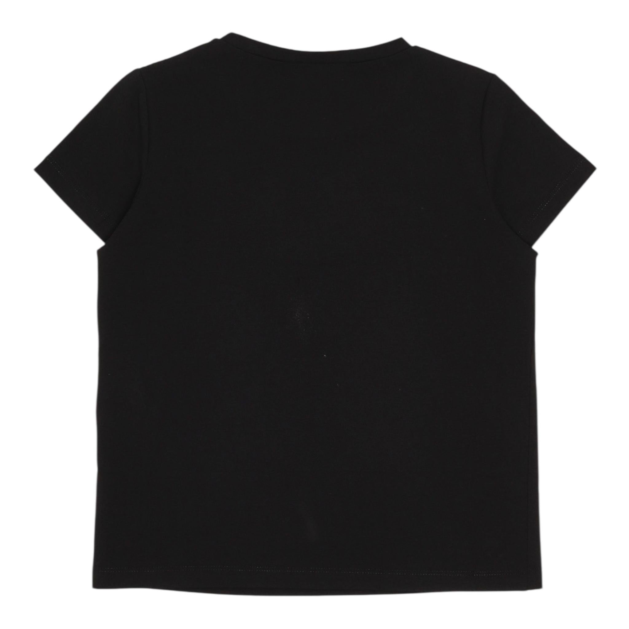 LIU JO t-shirt girocollo tinta unita cn stampa brillantinata Nero per Bambina GF4029 NERO LIU JO 