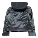 Liu Jo Giubbino In Ecopelle Tinta Unita con Zip E Capuccio per Bambino QF3003 NERO LIU JO 