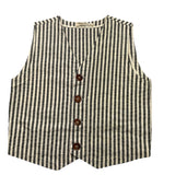 Zhoe &amp; Tobiah White Striped Solid Color Vest For Boys