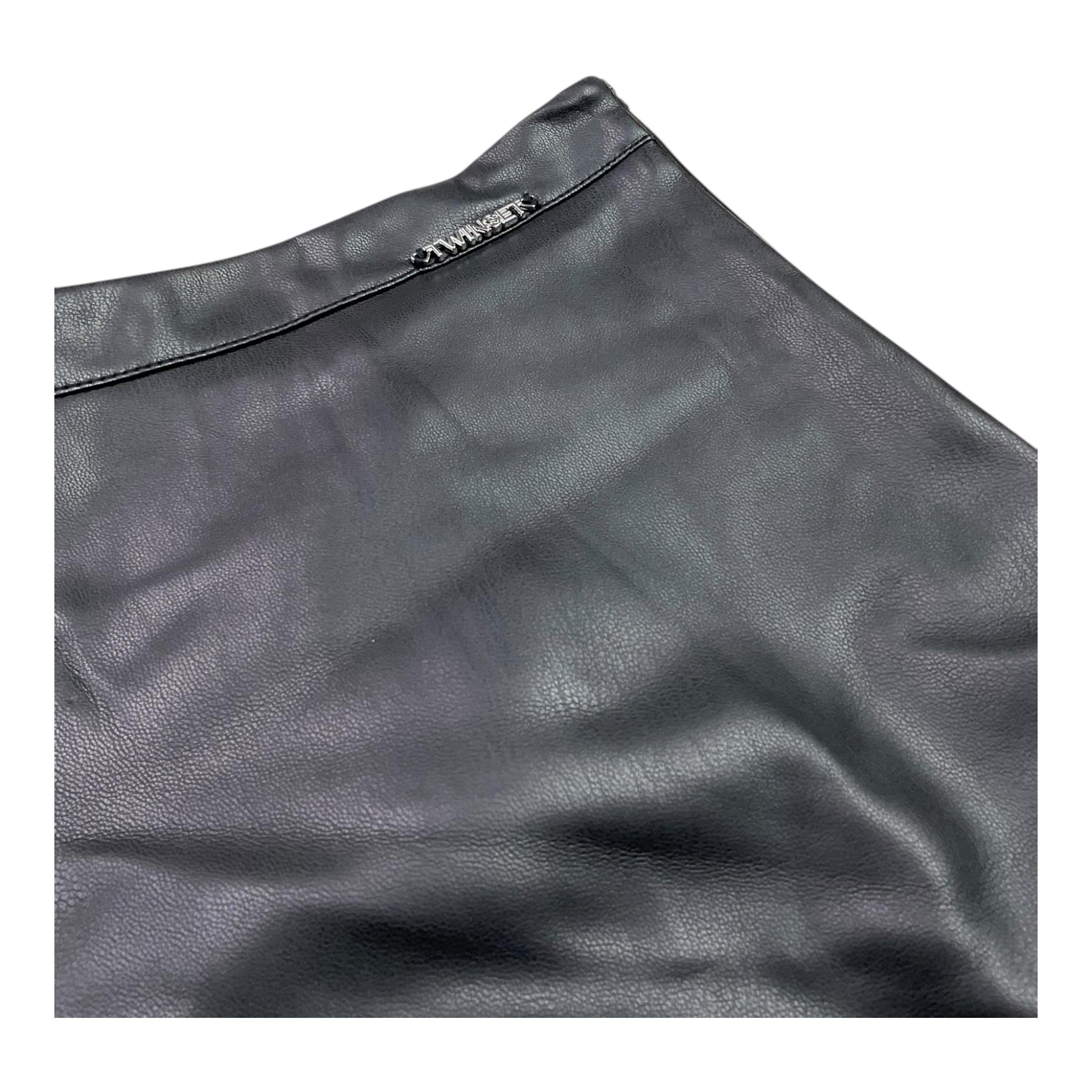 TWINSET short tinta unita in ecopelle Nero per Bambina 232GJ2084 NERO TWINSET 