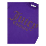 Juicy Couture T-Shirt Girocollo Tinta Unita con Brillantini per Bambina JBX6409 VIOLA JUICY COUTURE 