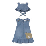 Mayoral Set Abito In Denim-Cappello per Neonata 1871 BLU MAYORAL 