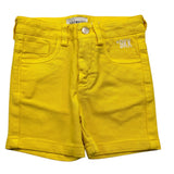 Bikkembergs Solid Color Bermuda Shorts With Elastic Waist Yellow For Newborns