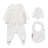 Miss Blumarine Set Tutina-Cappello-Bavetta per Neonata IF3109 BIANCO MISS BLUMARINE 