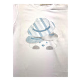 Emc Crew Neck T-Shirt Solid Color with Contrast Print White for Newborns