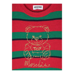 MOSCHINO maglia girocollo bicolore con orso Rosso/verde per Bambino HMW010X ROSSO/VERDE MOSCHINO 