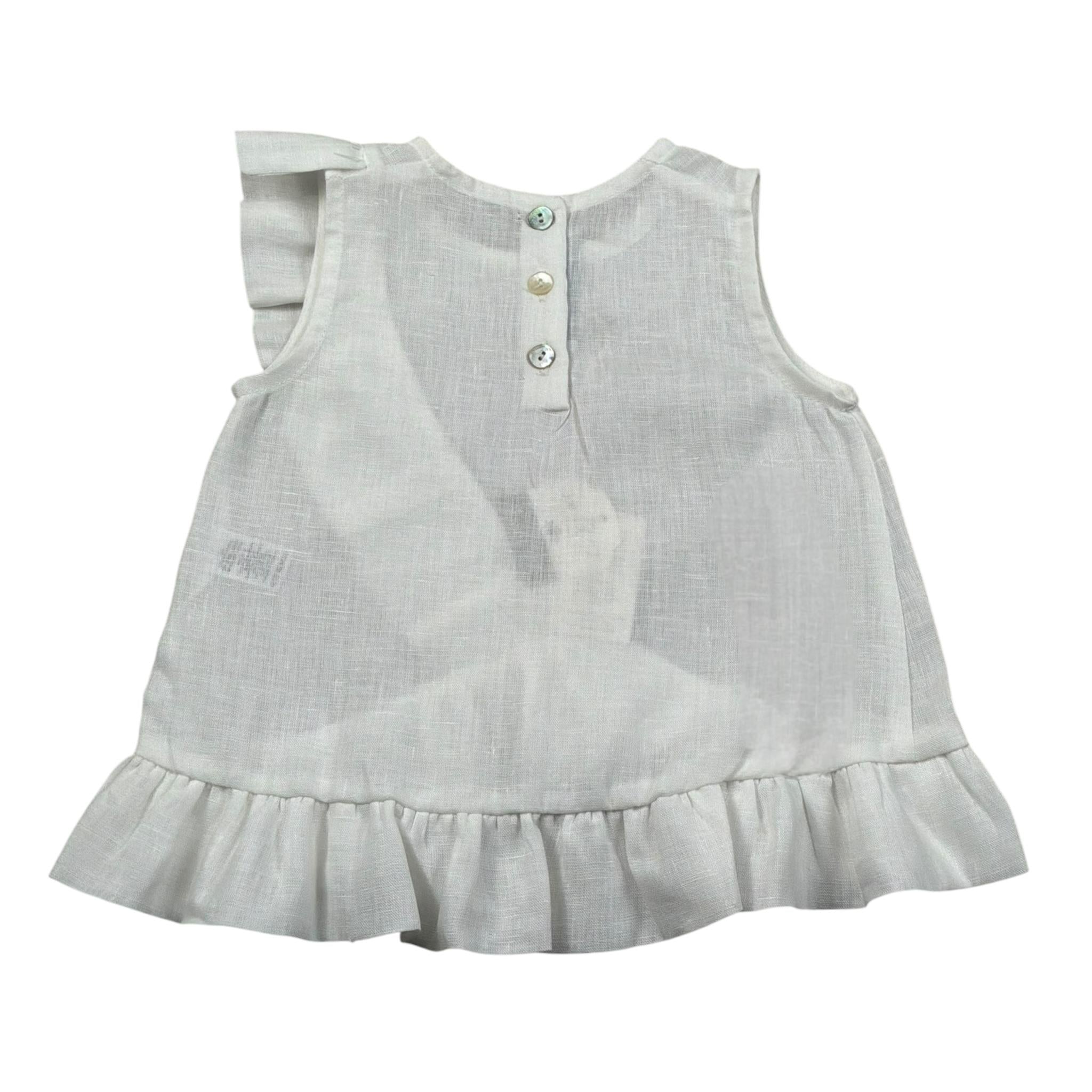 Per Te Top Giromanica Tinta Unita per Neonata 33981N BIANCO PER TE 