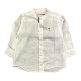 Cesare Paciotti Long Sleeve Shirt Korean Collar Solid Color White for Newborns