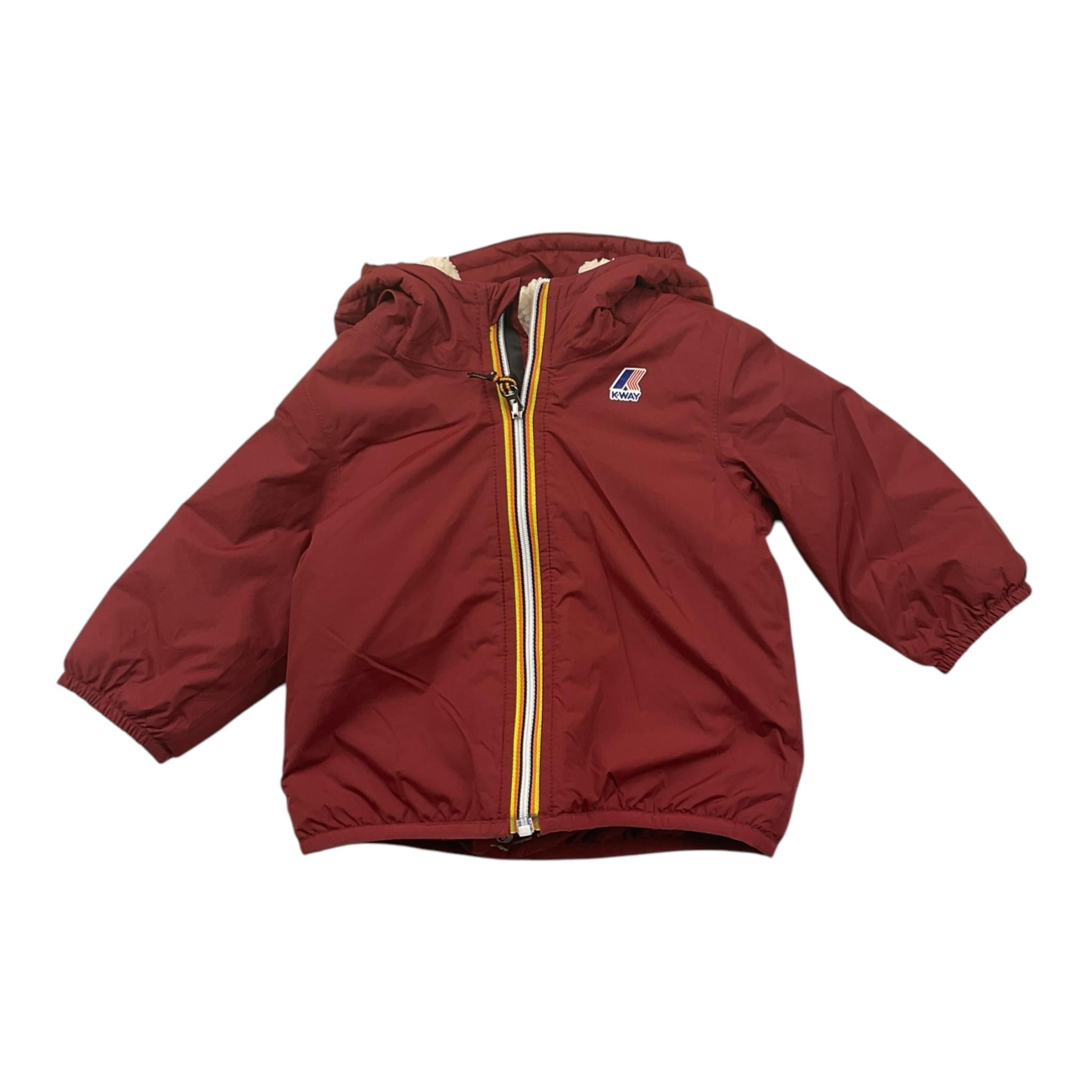 K-WAY giubbino tinta unita con zip e cappuccio Bordeaux per Neonato K7142RW BORDEAUX K-WAY 