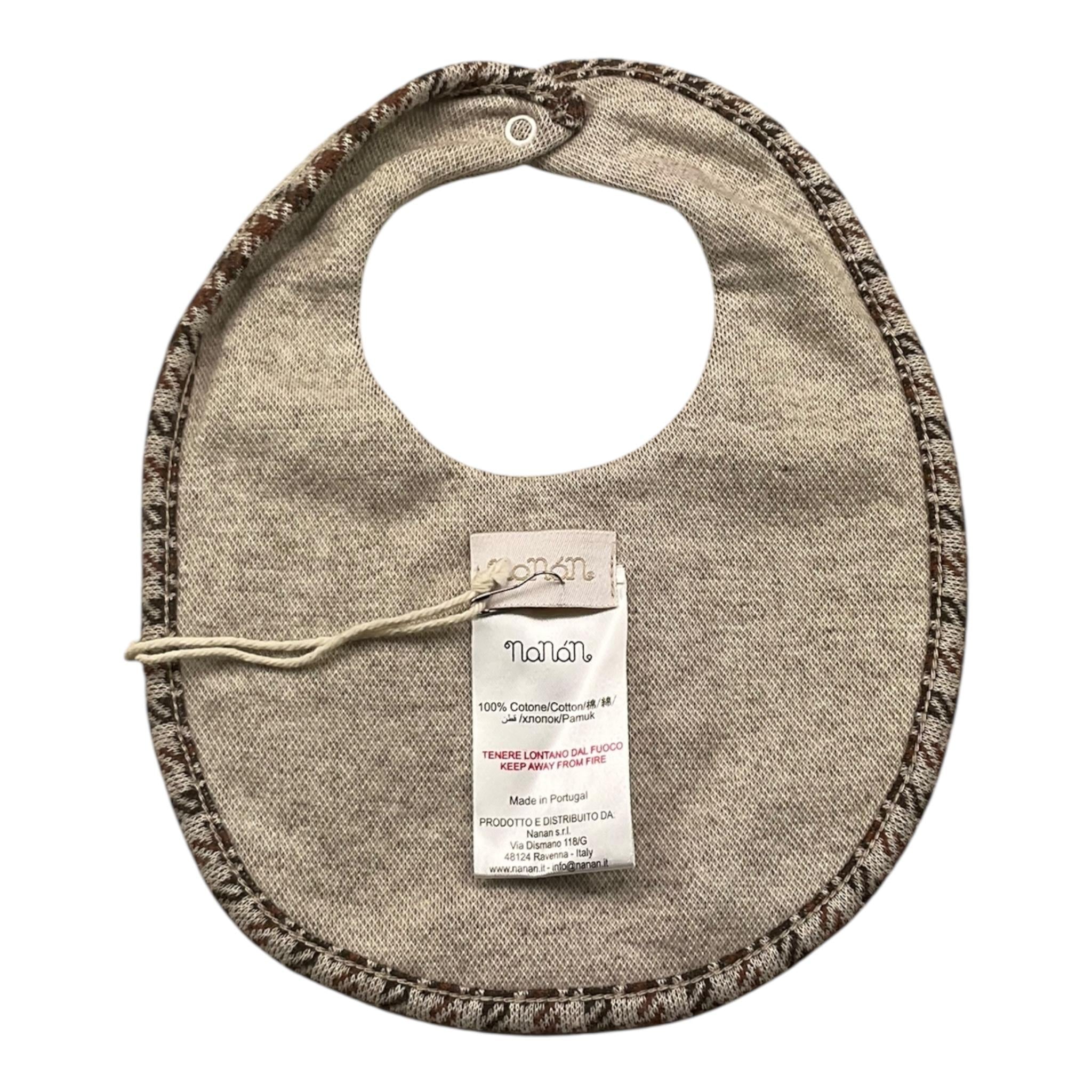 NANAN bavetta tinta unita con ricamo orso Beige per Neonato I24141P BEIGE NANAN 