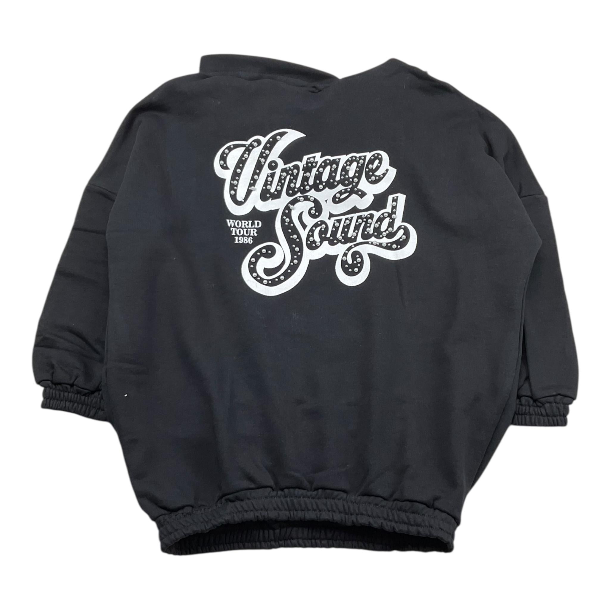 NAICE abito tinta unita modello felpa con stampa Nero per Bambina 27219 NERO NAICE 