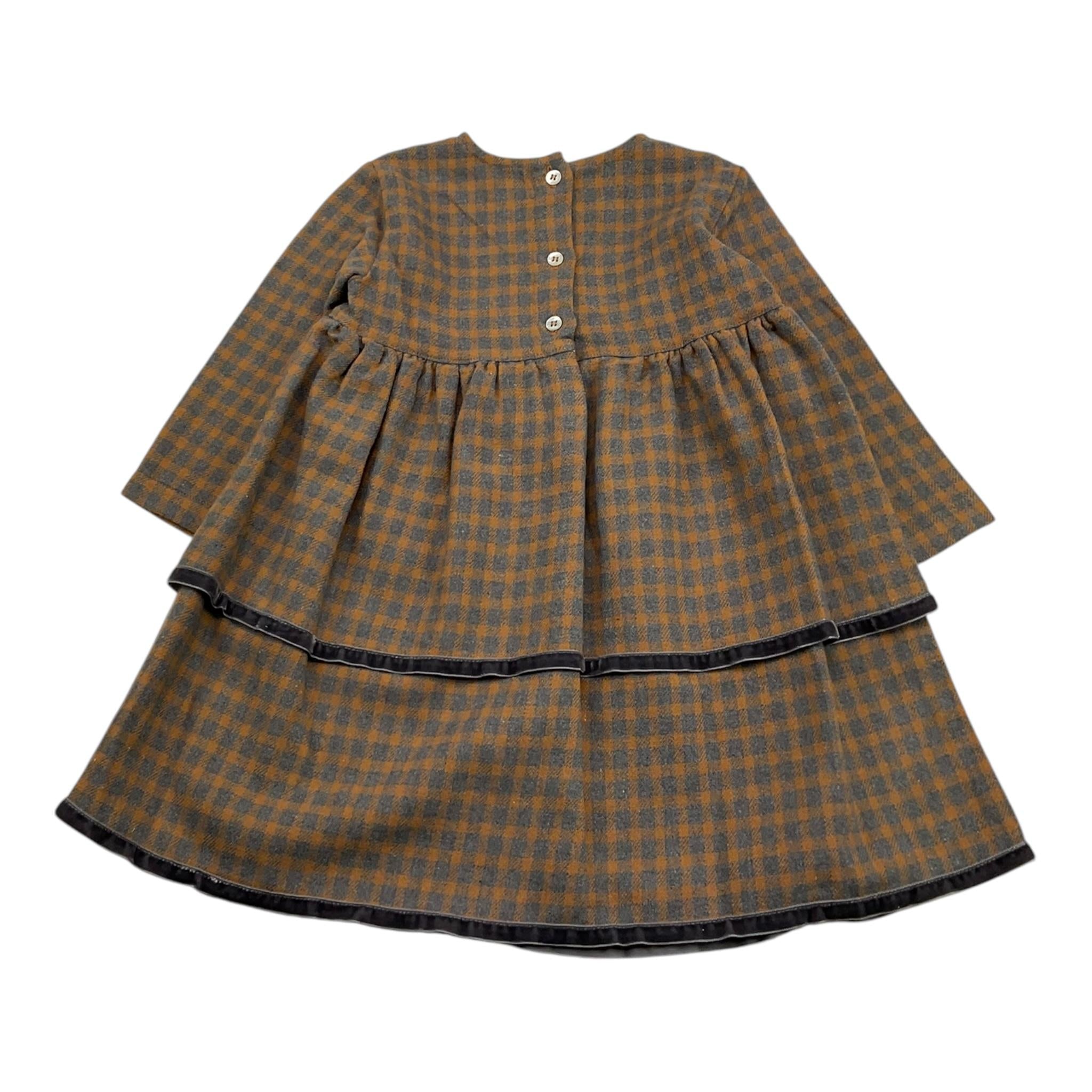 ZHOE & TOBIAH abit tinta unita con fantasia quadri Marrone per Neonata CCH4 MARRONE ZHOE & TOBIAH 