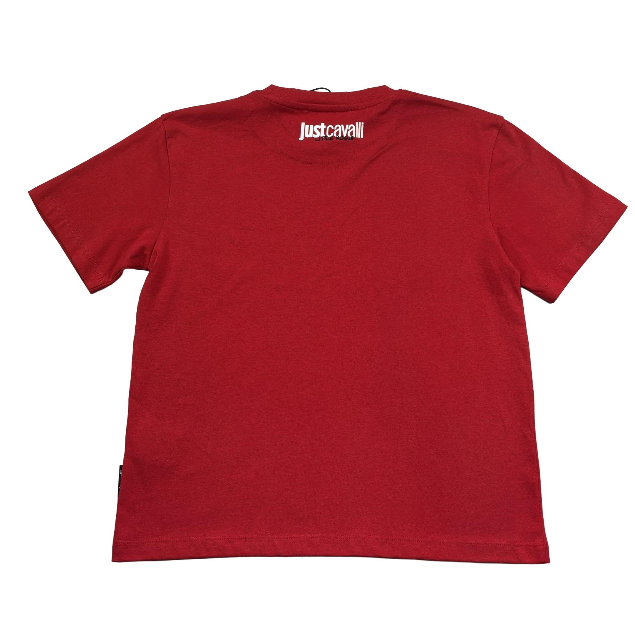 Just Cavalli T-Shirt Girocollo Tinta Unita con Stampa per Bambino JBP26014TS ROSSO JUST CAVALLI 