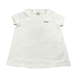 Dou Dou Abito Tinta Unita Mezza Manica per Bambina DW1A31 PANNA DOU DOU 