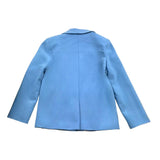 Patrizia Pepe Plain Jacket With Light Blue Button For Girls