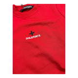 Zu+Elements Solid Color Crewneck Sweatshirt With Red Logo Print For Newborns