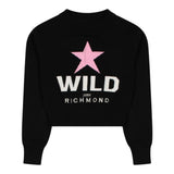 JOHN RICHMOND maglia girocollo tinta unita con stampa in contrasto Nero per Bambina RGA24106MAXX NERO JOHN RICHMOND 