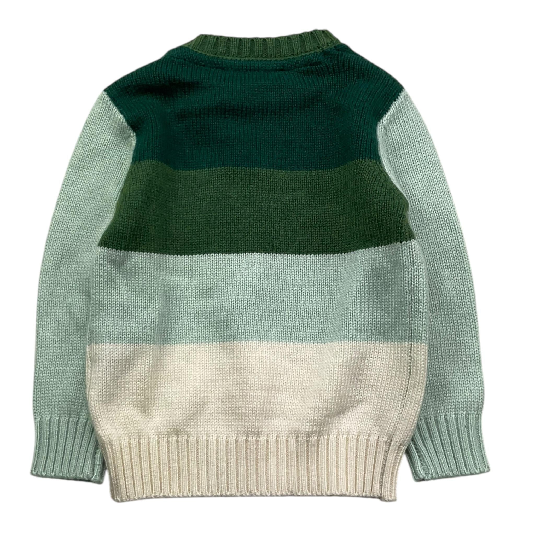 TRUSSARDI maglia tricolore con fantasia a righe Verde per Neonato TIA25136MA VERDE TRUSSARDI 