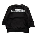 DANIELE ALESSANDRINI felpa girocollo tinta unita con stampa Nero per Neonato 1291F00032XX NERO DANIELE ALESSANDRINI 