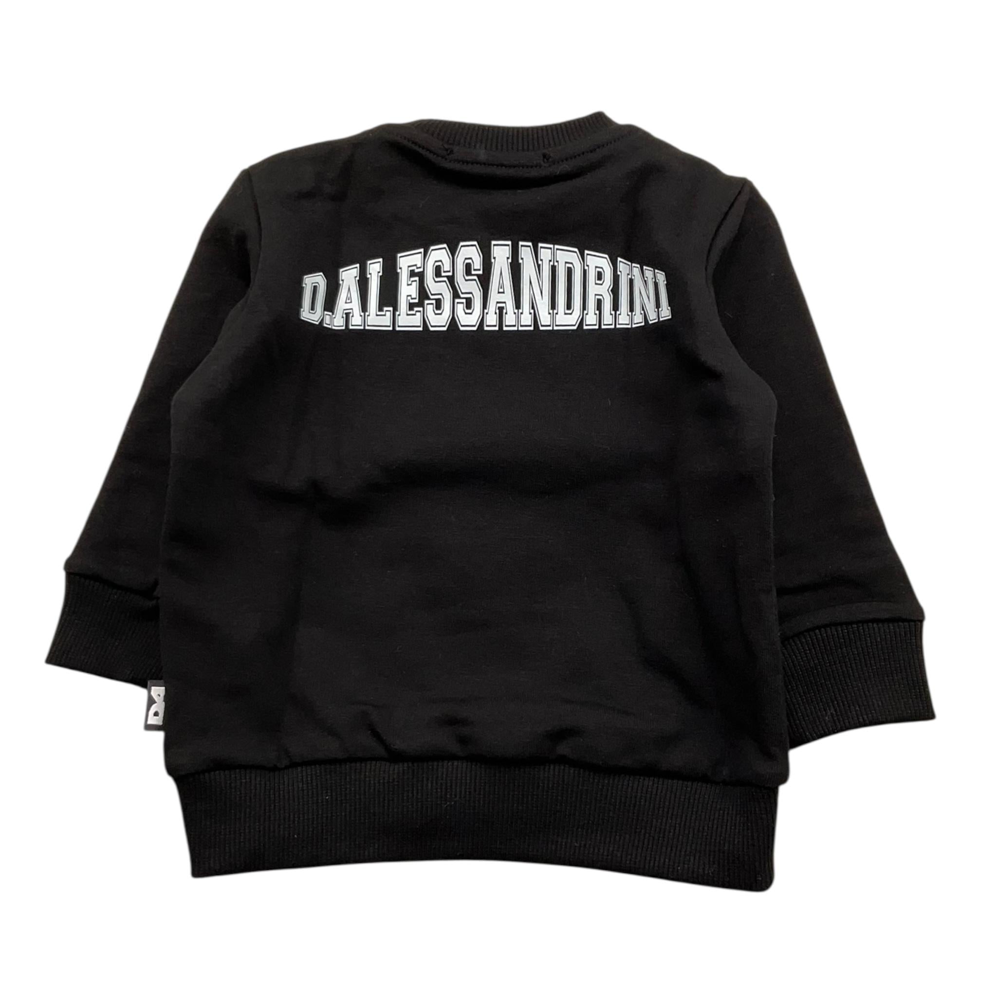 DANIELE ALESSANDRINI felpa girocollo tinta unita con stampa Nero per Neonato 1291F00032XX NERO DANIELE ALESSANDRINI 