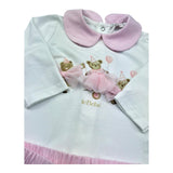 Le Bebe Completo 2 Pezzi Shirt-Ghettina Bicolore per Neonata LBG6260 BIANCO/ROSA LE BEBE 