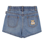 Moschino Short Tinta Unita con Elastico In Vita per Bambina HDQ01O BLU MOSCHINO 