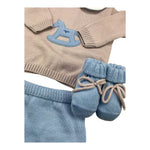 BABY LORD completo3 pezzi maglia-pantalone-babbucce Azzurro per Neonato 522 AZZURRO BABY LORD 