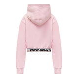Off-White Solid Color Hoodie Pink For Girls