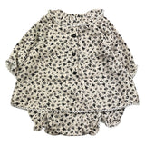 Dou Dou Long Sleeve Shirt Cream Floral Pattern For Baby Girl