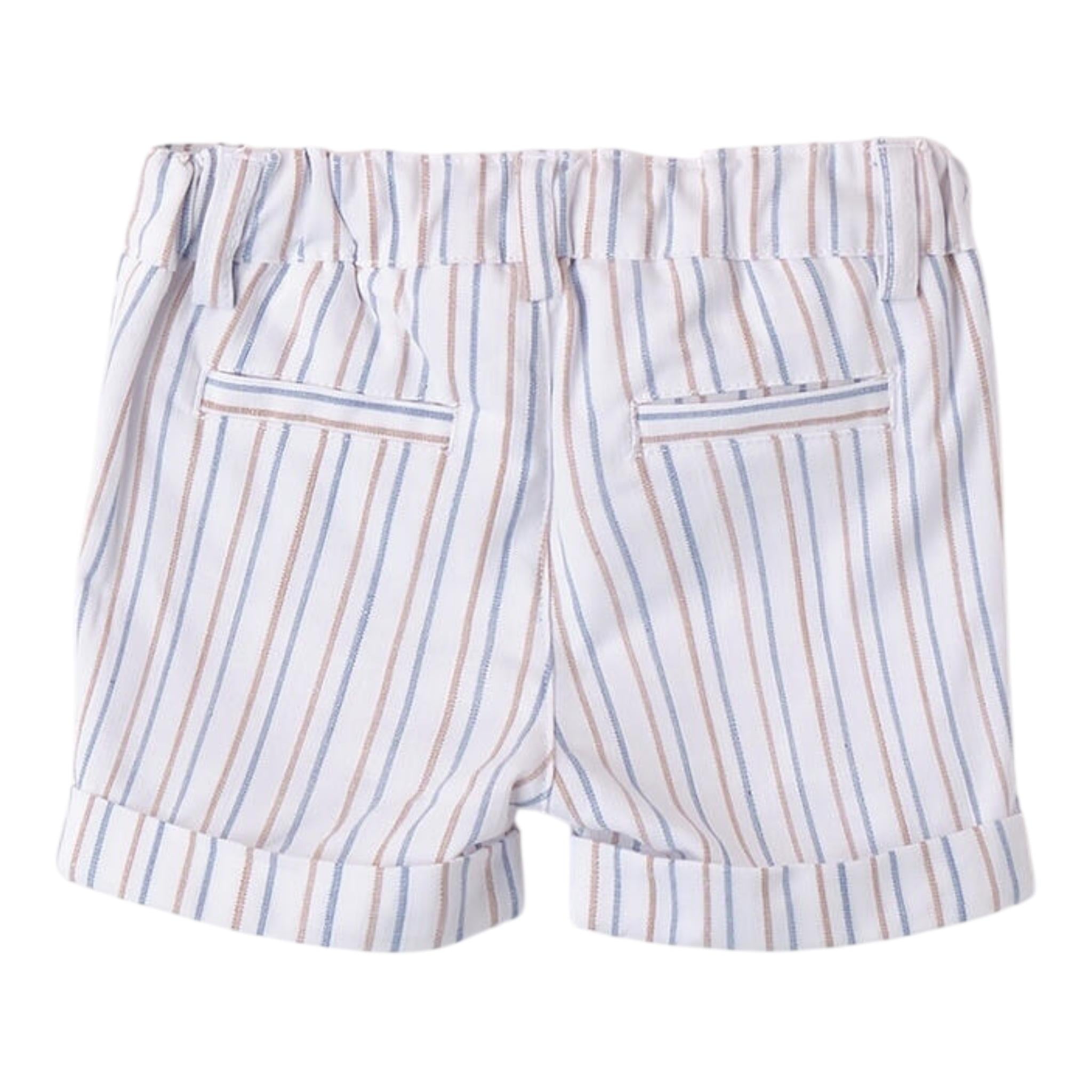 Minibanda Bermuda Tinta Unita con Fantasia A Righe per Neonato 3B620 BIANCO MINIBANDA 