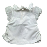 Le Bebe T-Shirt con Colletto Tinta Unita con Maniche Ricamate per Neonata LBG6323 BIANCO LE BEBE 